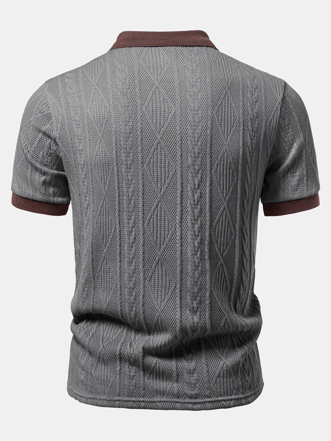 Contrast Geometry Jacquard Knit Polo