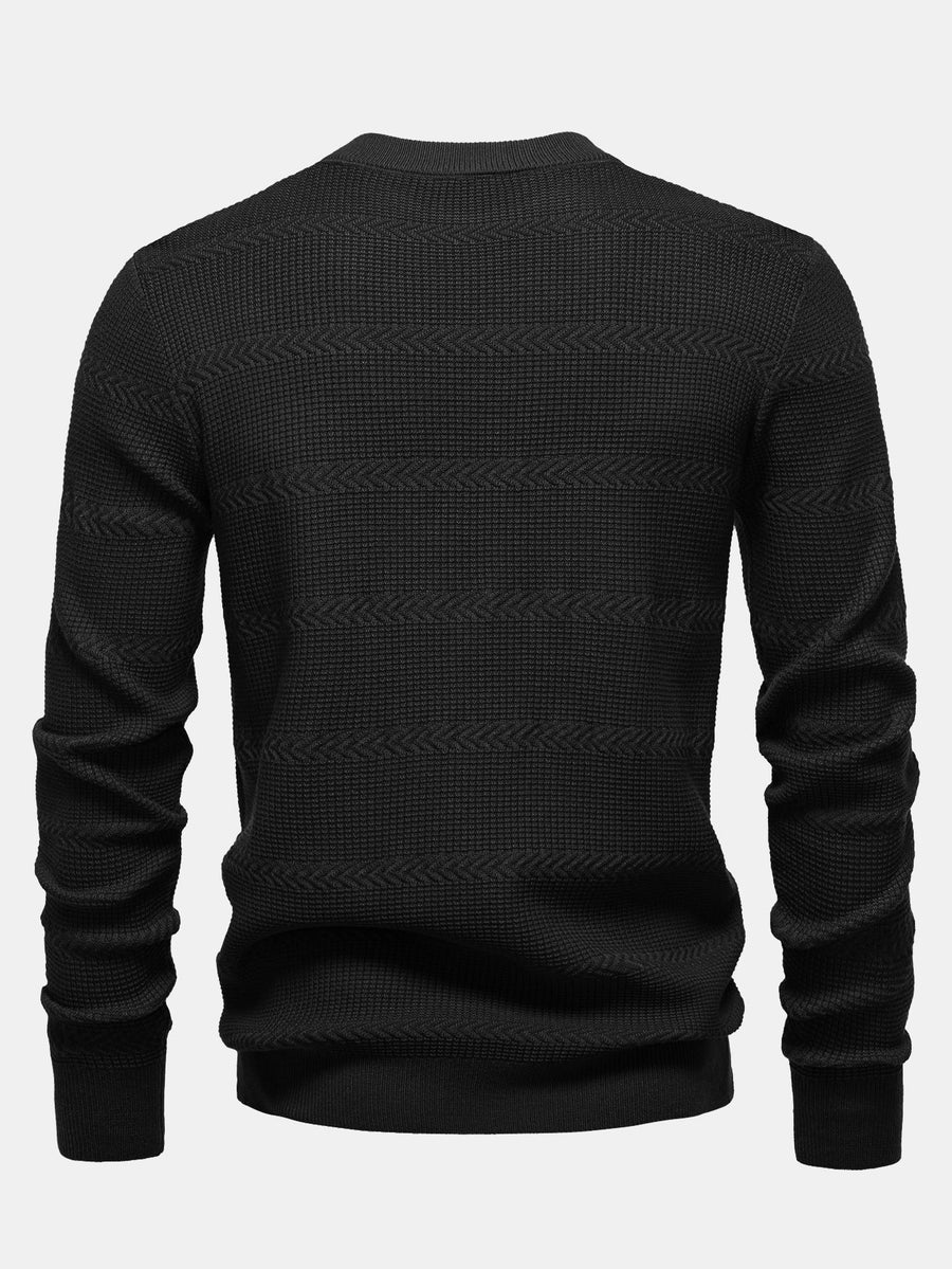 Geometric Jacquard Crew Neck Sweater