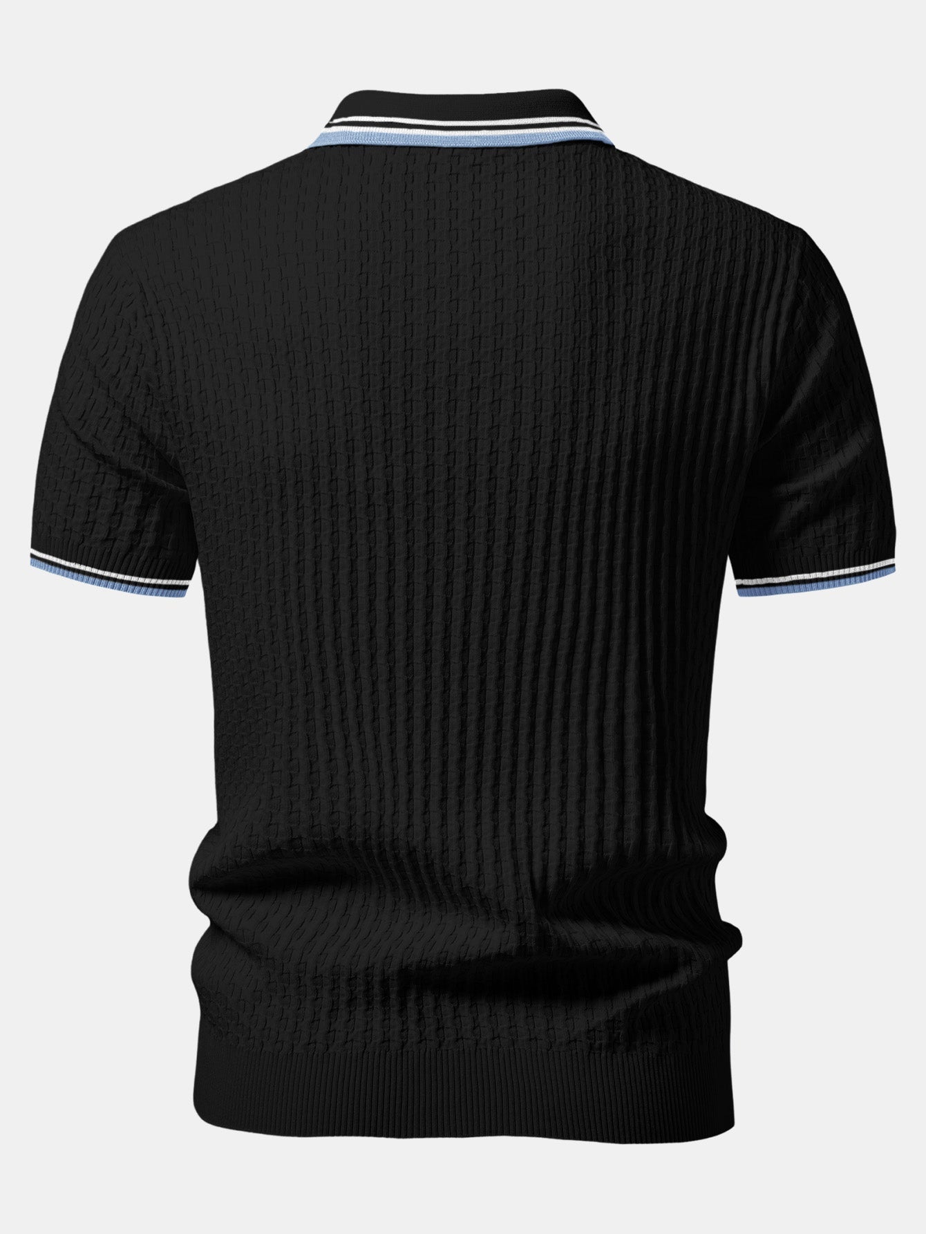 Contrast Trim Textured Knit Polo