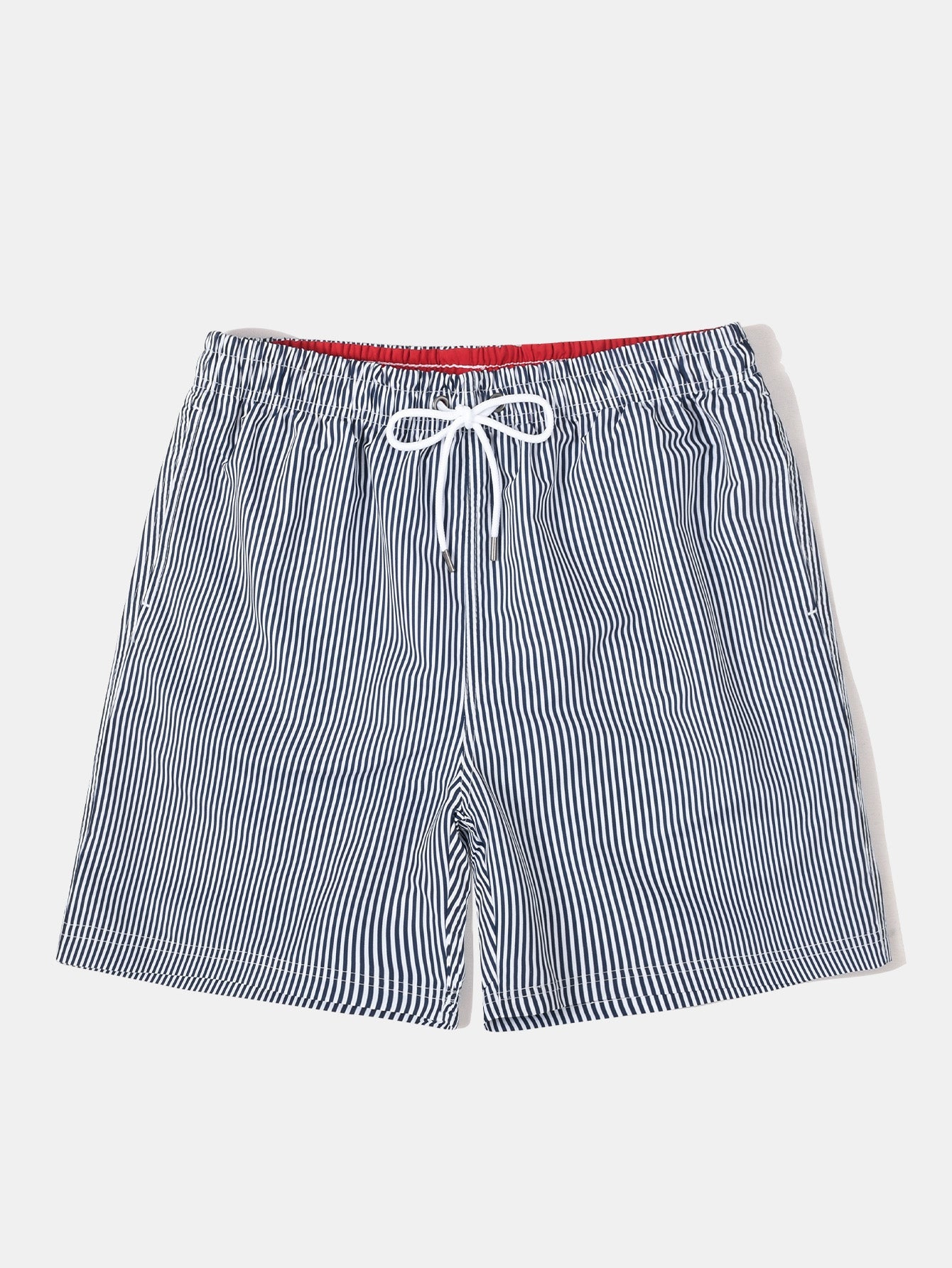 3 Pieces Vertical Striped Drawstring Swim Shorts
