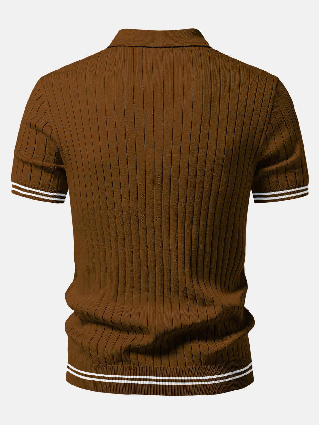 Contrast Trim Johnny Collar Knit Polo