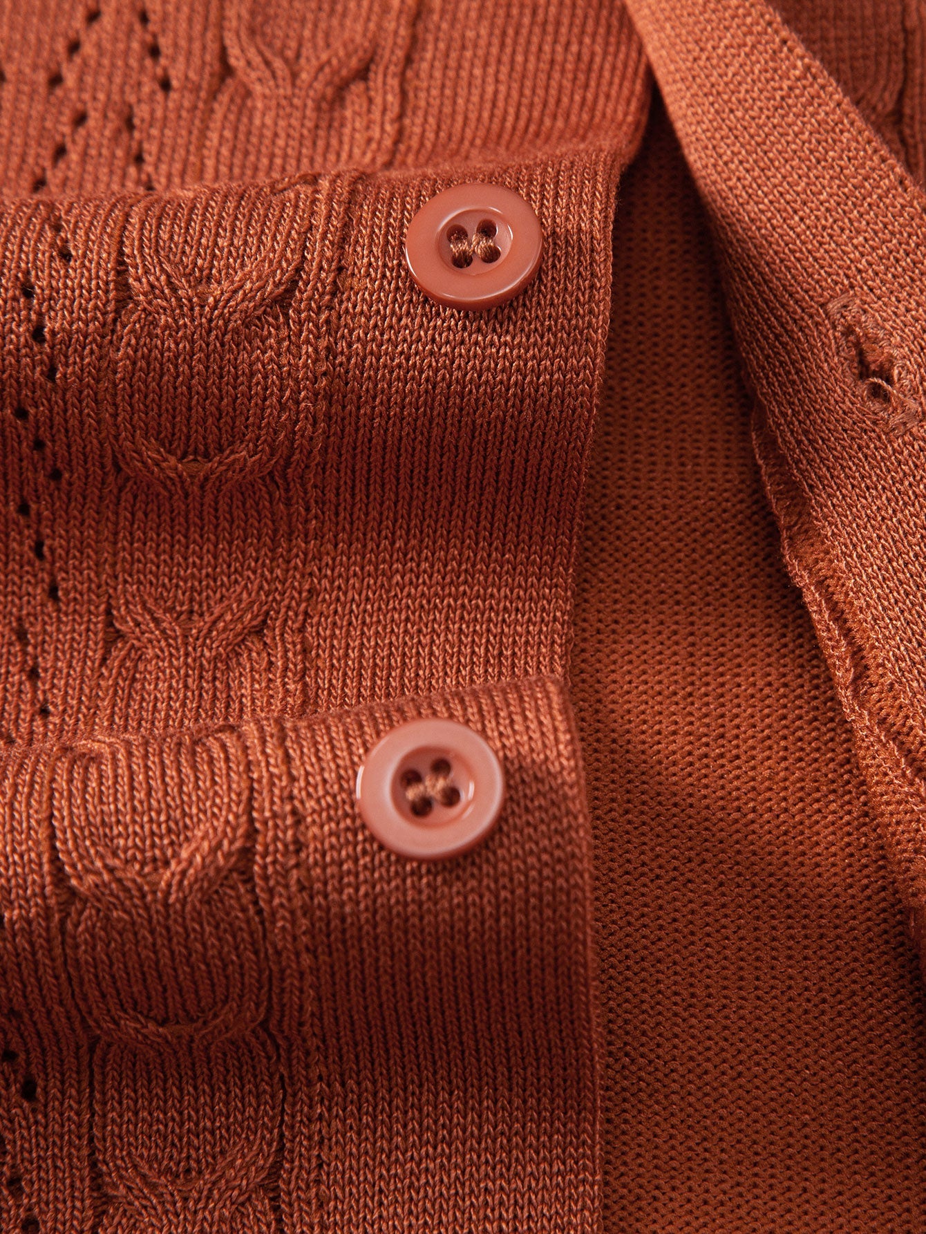 Twisted Jacquard Button Up Knit Shirt