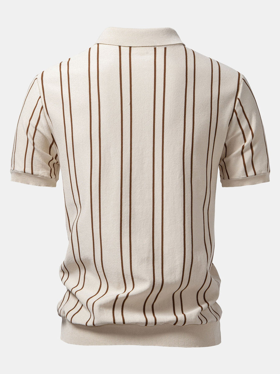 Striped Knitted Polo Shirt