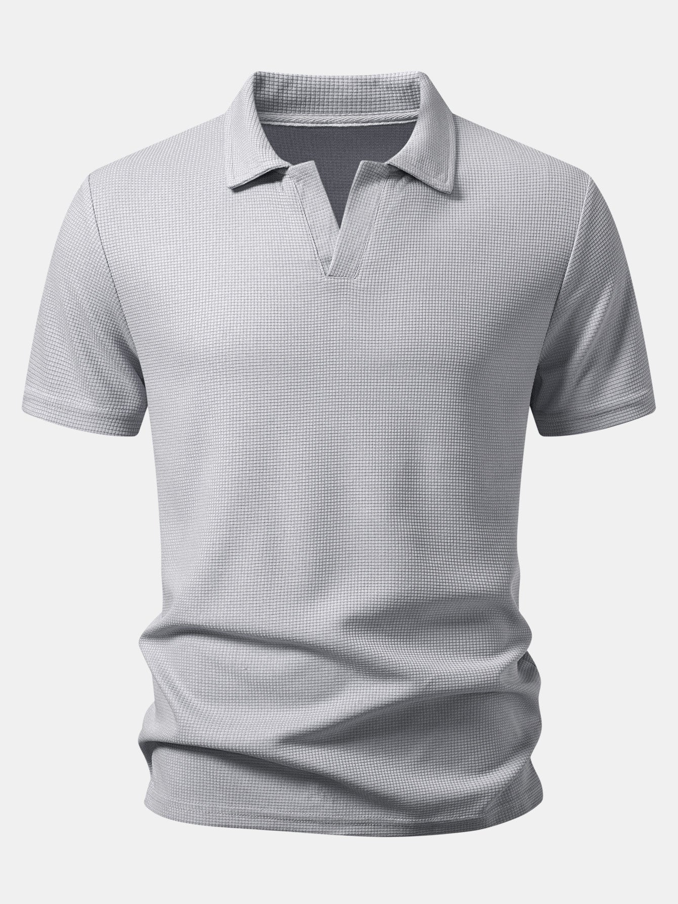 Waffle V Neck Polo