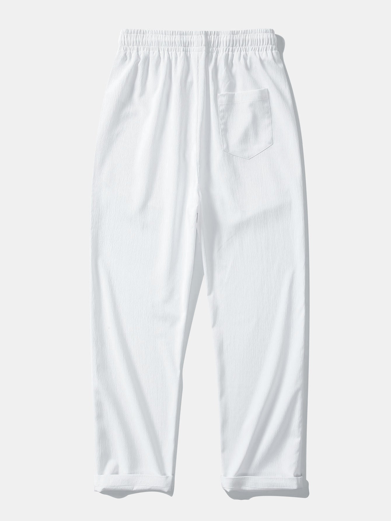 Crinkle Textured Straight Leg Trousers