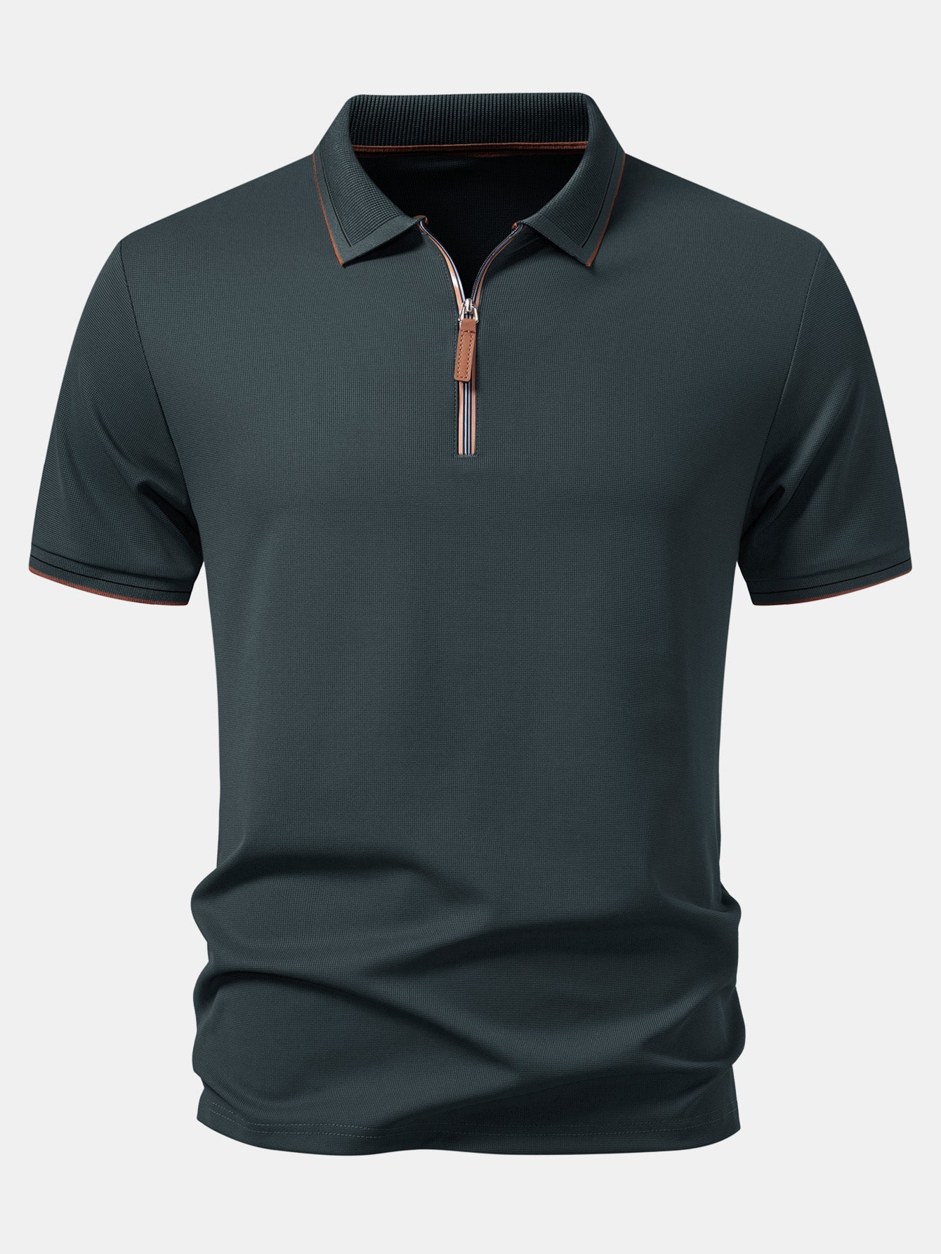 Solid Zipper Polo