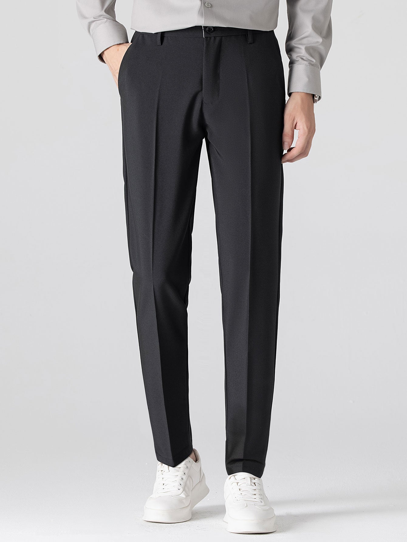 Contrast Trim Zipper Polo & Slim Fit Tapered Trousers