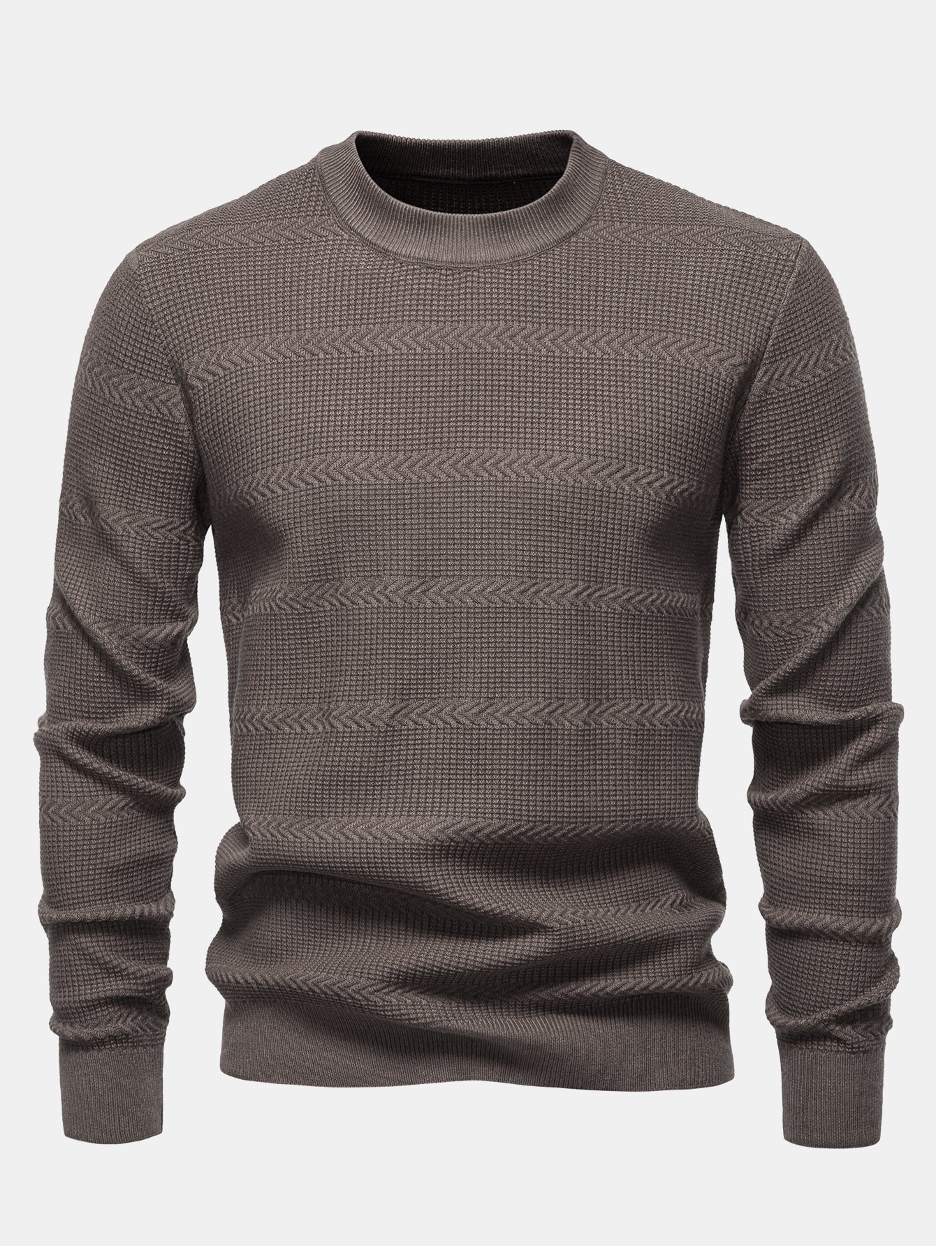 Geometric Jacquard Crew Neck Sweater