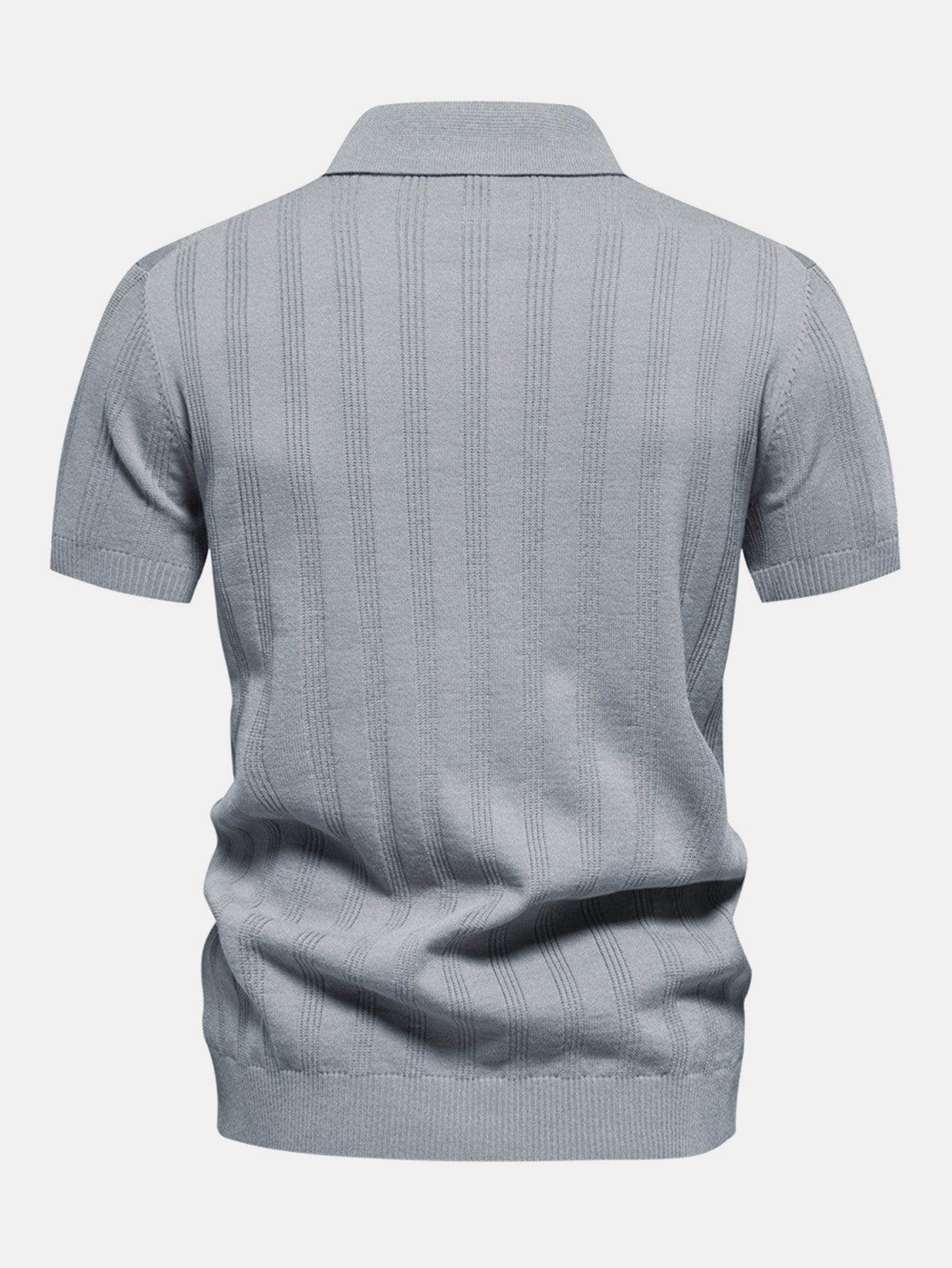 Stripe Knit Polo Shirt
