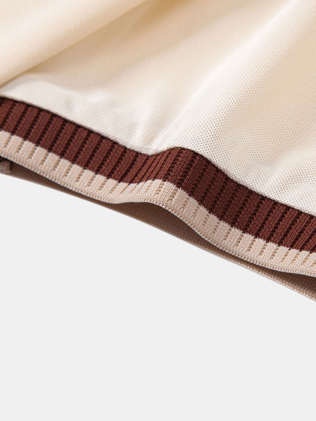 Contrast Trim Zipper Polo
