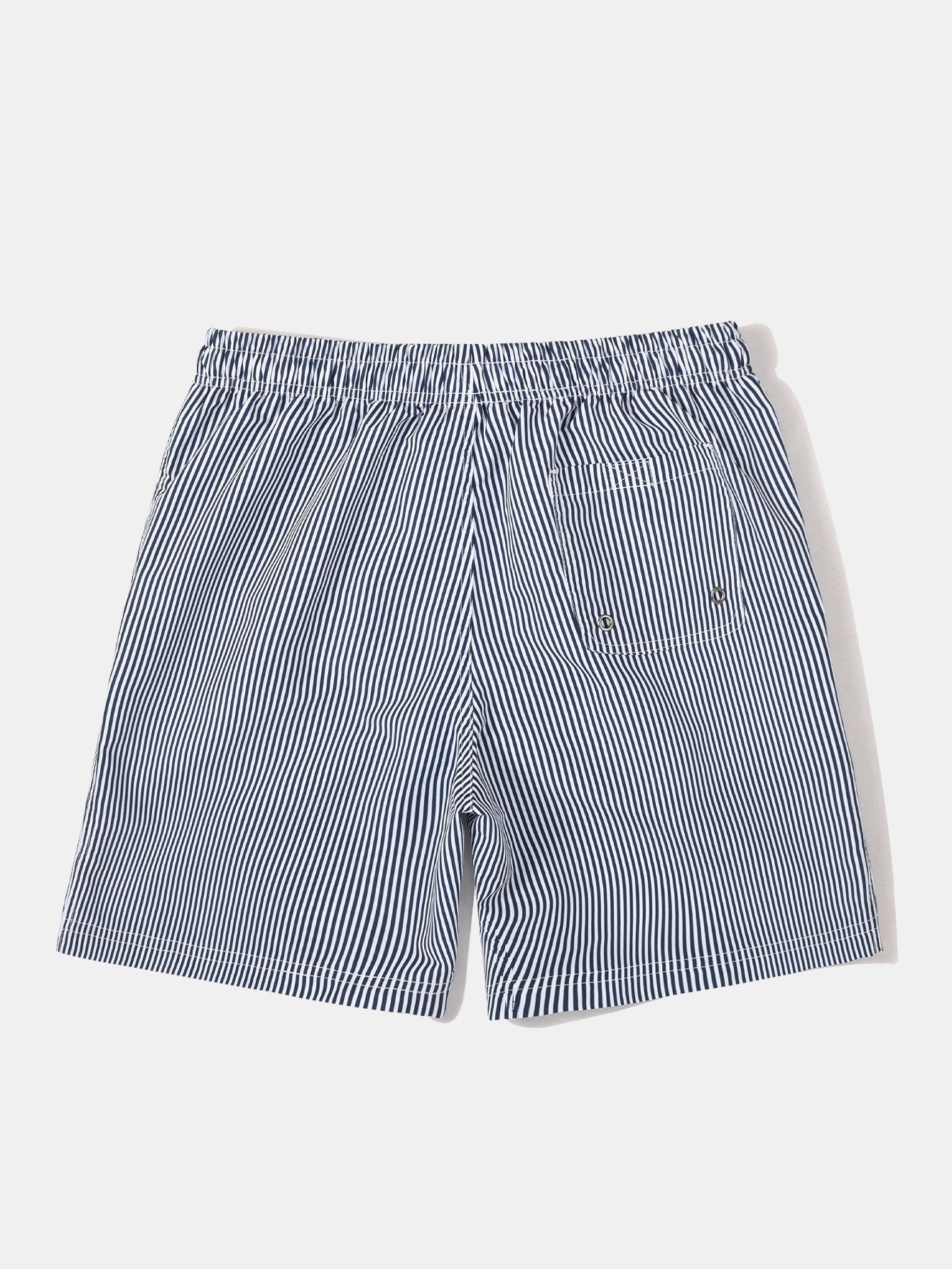 Vertical Striped Drawstring Swim Shorts