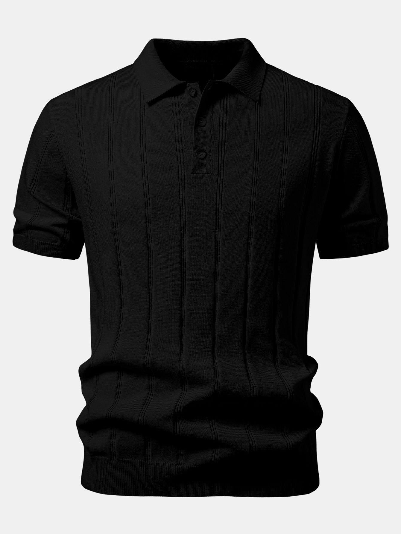 Linen Ribbed Knit Polo