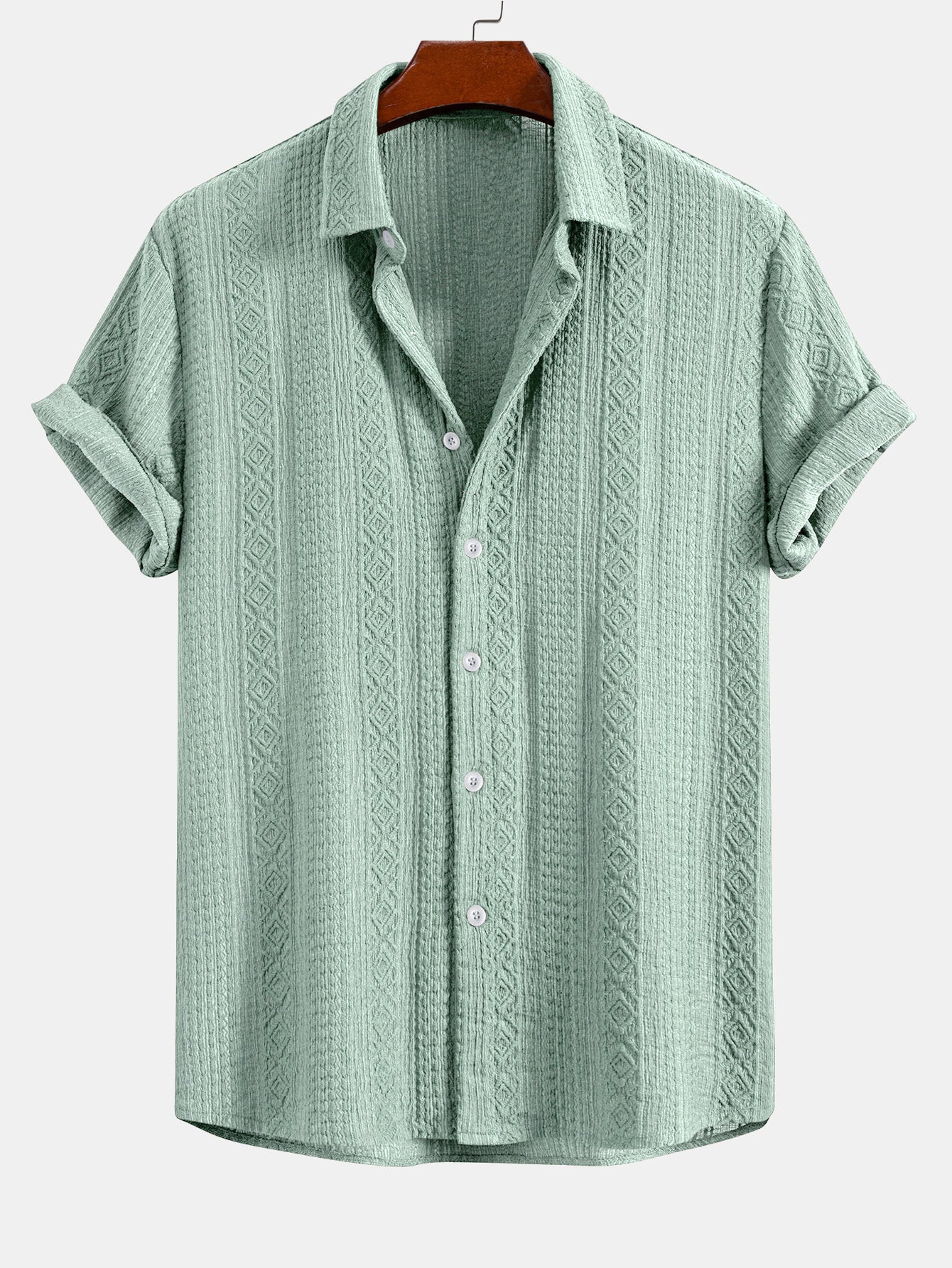 Geometry Jacquard Button Up Shirt