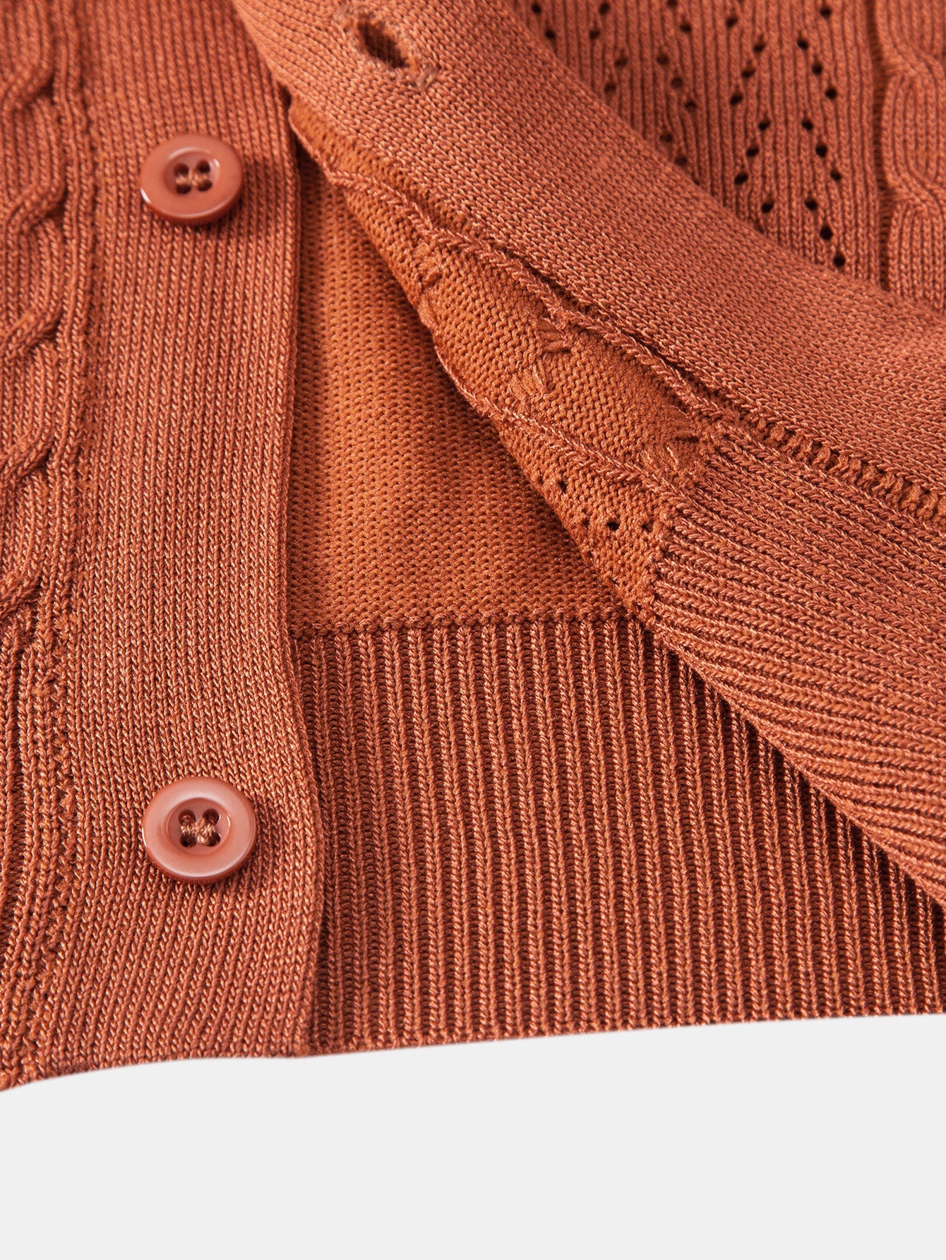 Twisted Jacquard Button Up Knit Shirt