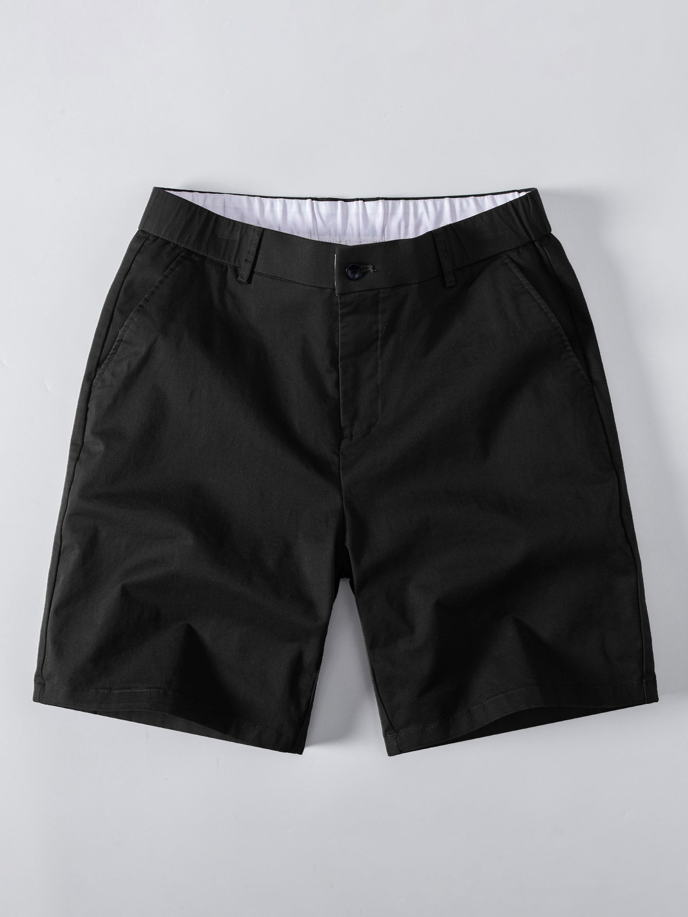 Striped Textured Knit Polo & Elastic Waist Chino Shorts
