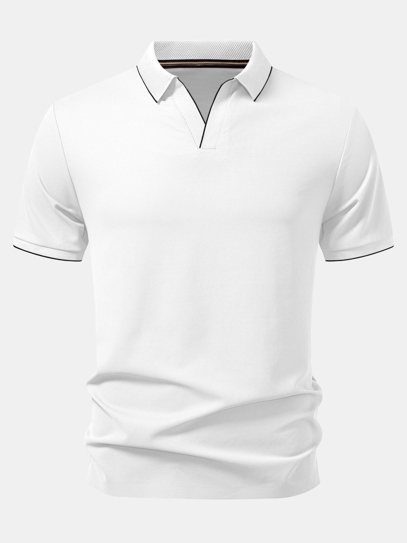Waffle V Neck Polo