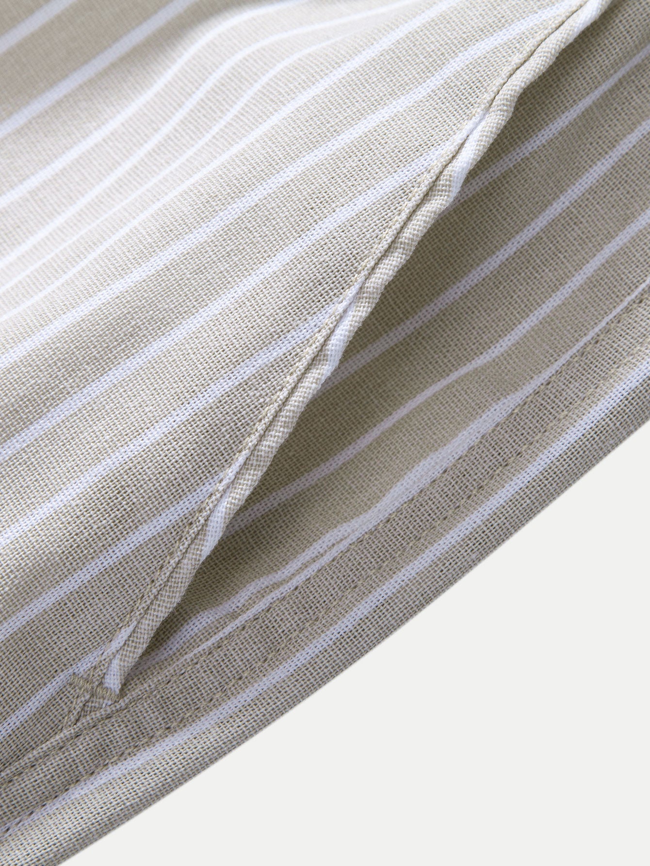Stripe Straight Leg Linen Trousers