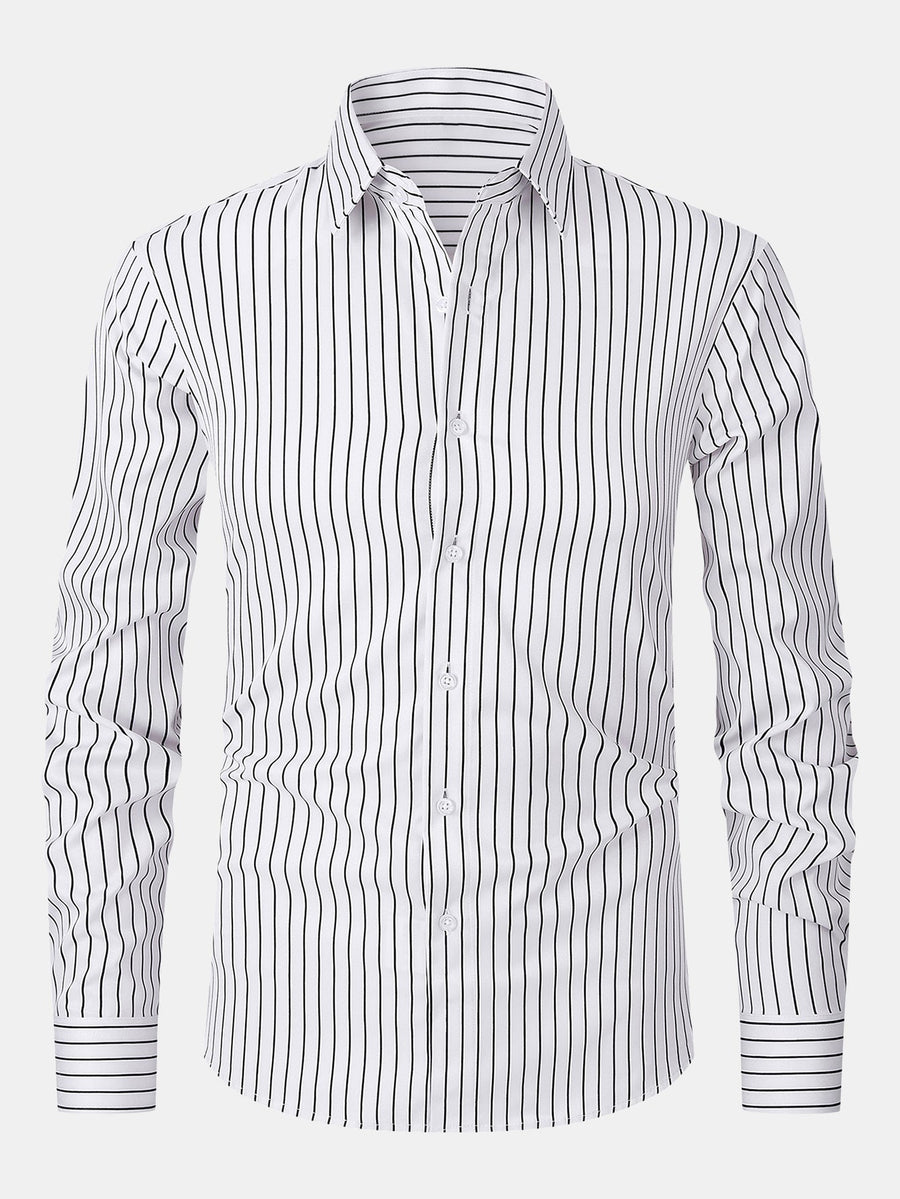 Long Sleeve Stripe Button Up Shirt
