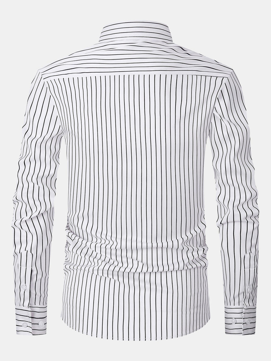 Long Sleeve Stripe Button Up Shirt