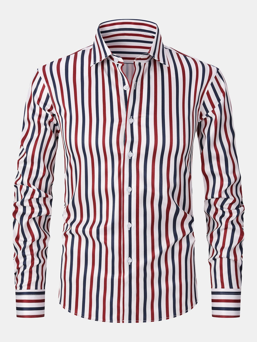 Long Sleeve Stripe Button Up Shirt
