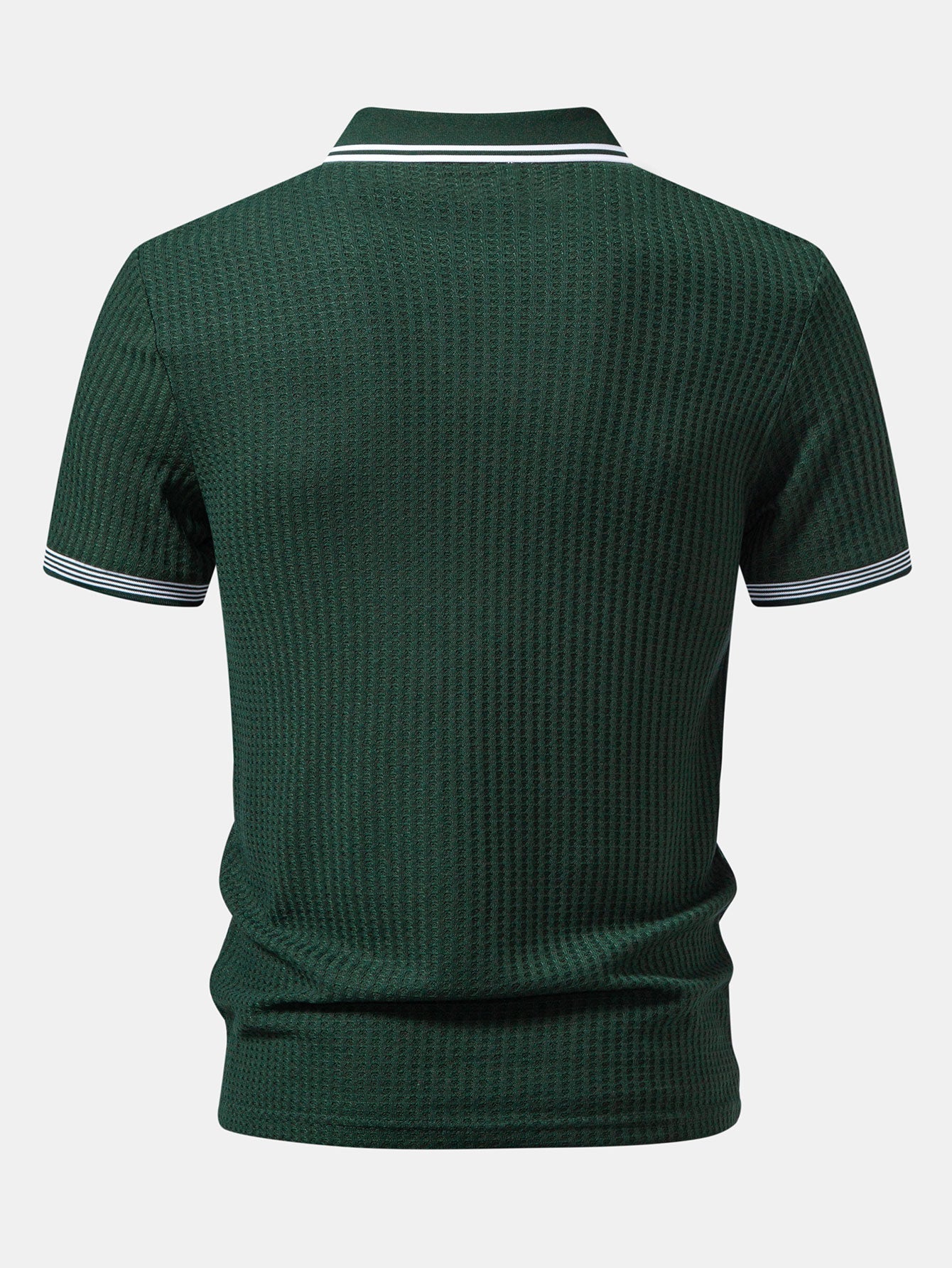 Waffle V Neck Knit Polo