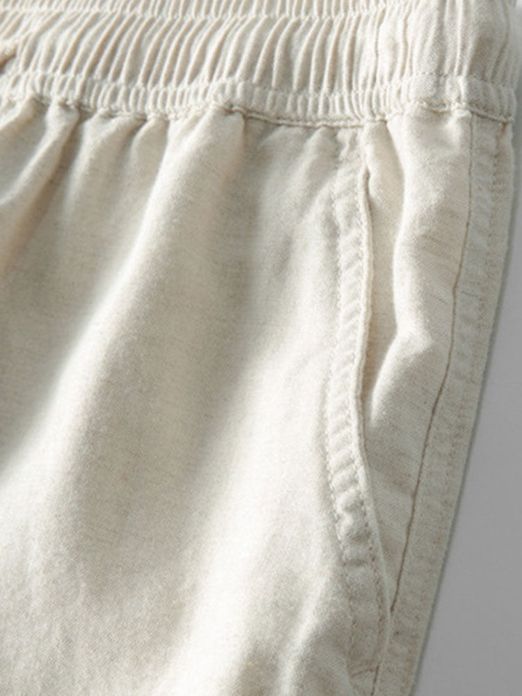 Straight Leg Linen Trousers