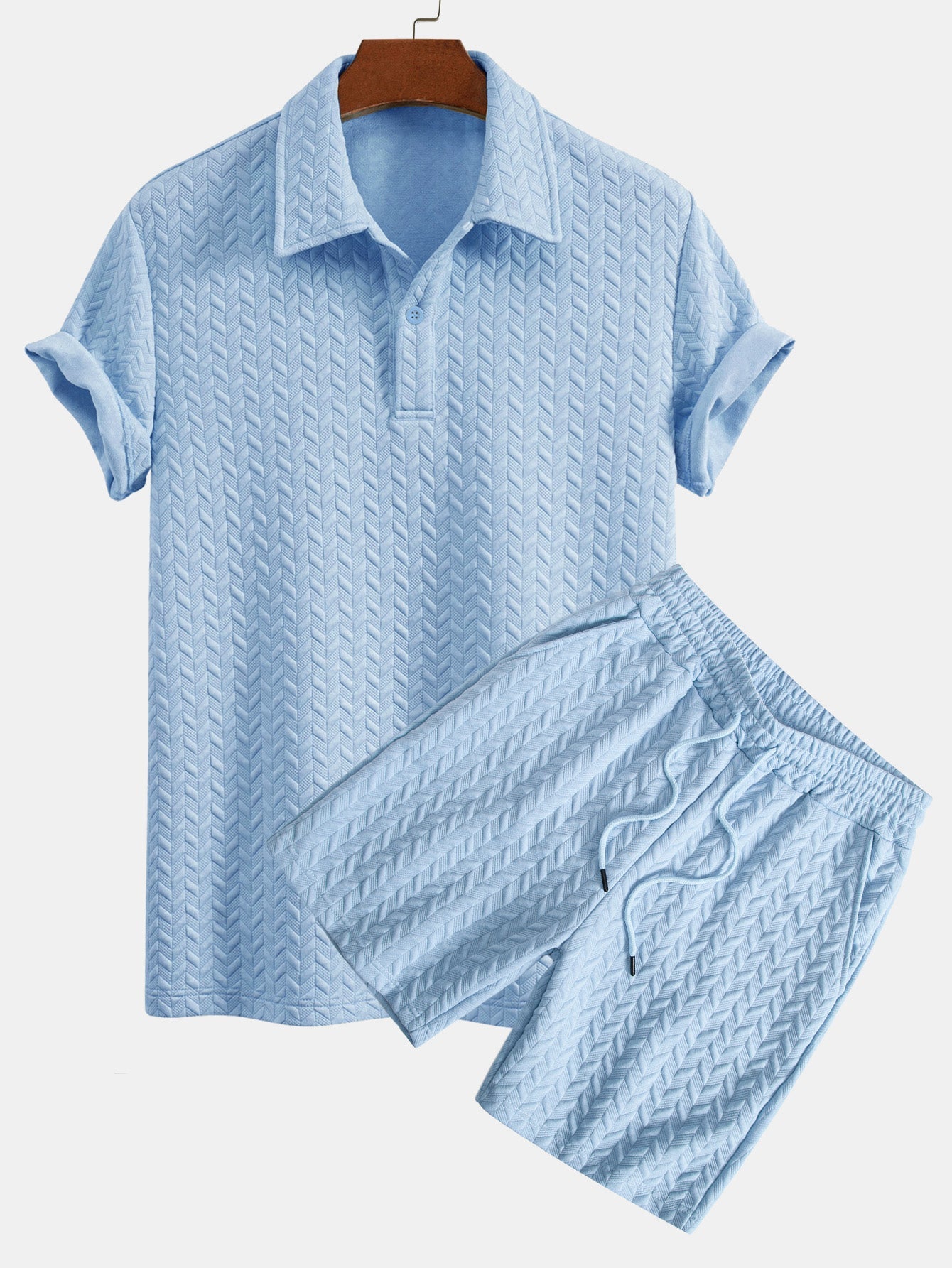 Geometric Jacquard Polo & Geometric Jacquard Shorts