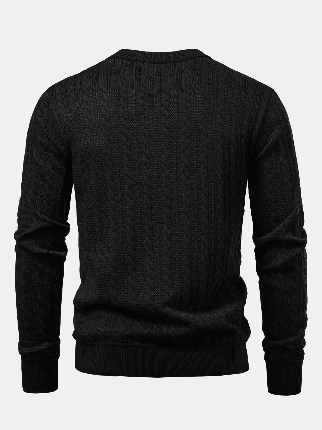 Stripe Jacquard Crew Neck Sweater