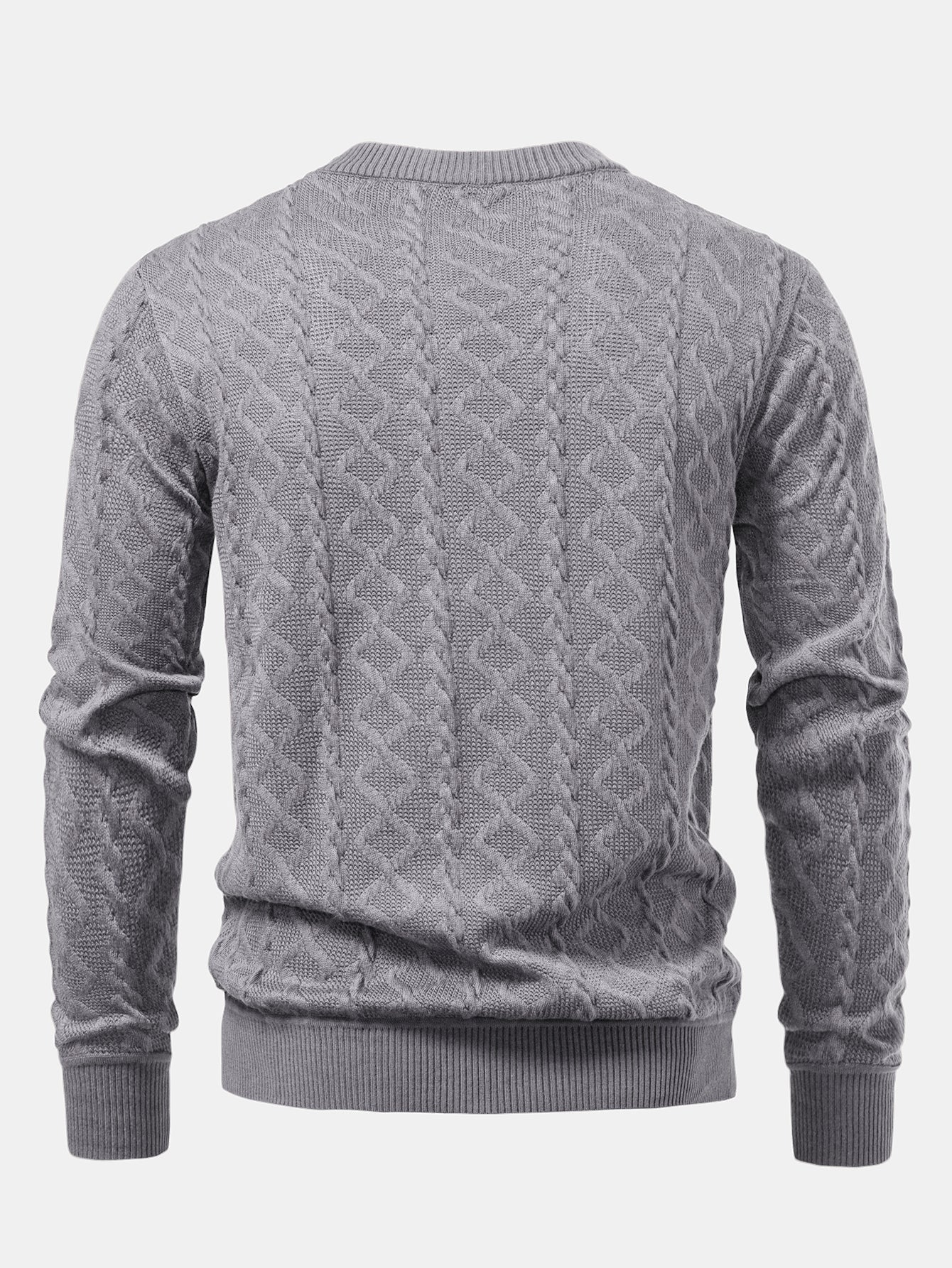 Geometric Jacquard Crew Neck Sweater
