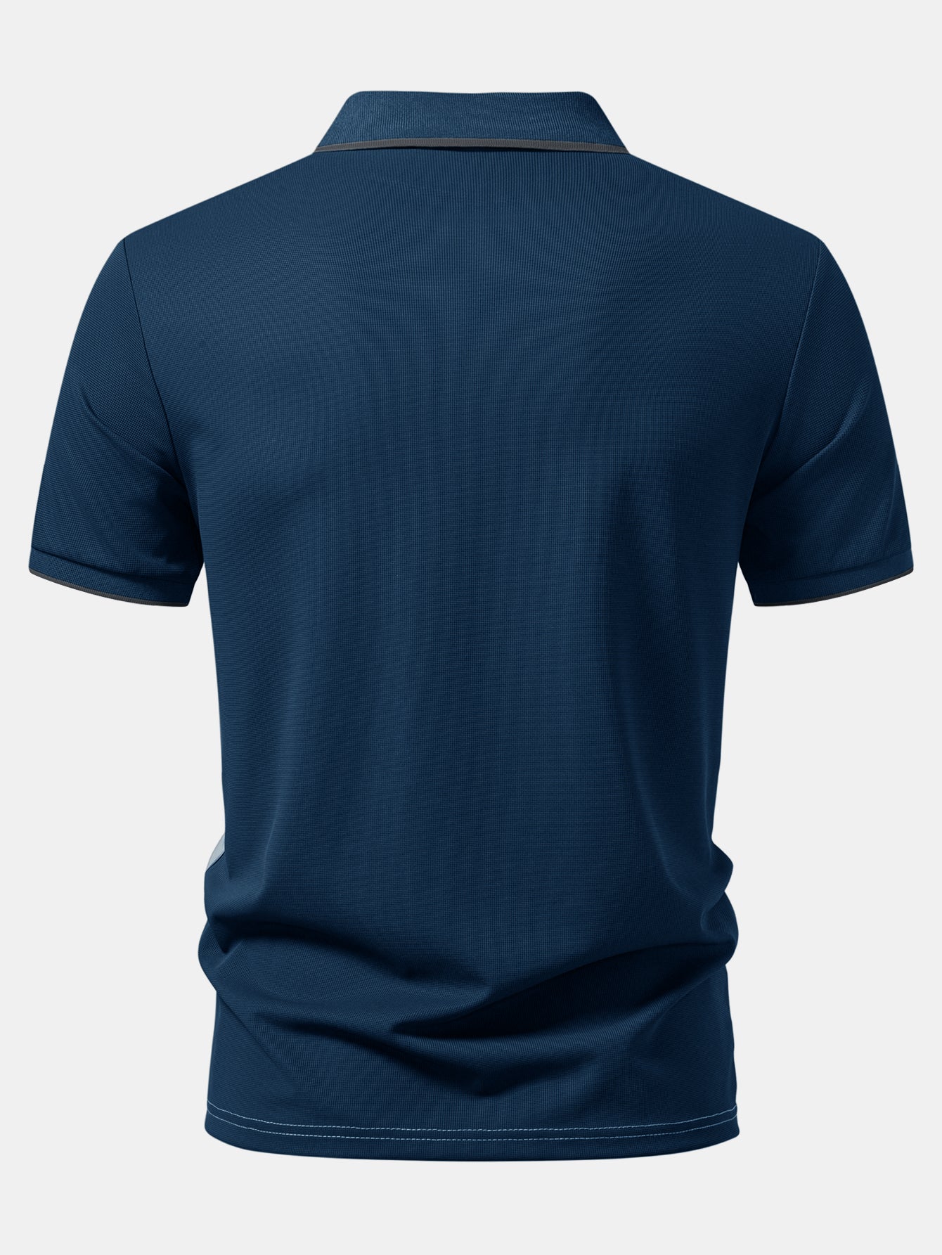 Color Block Zipper Polo