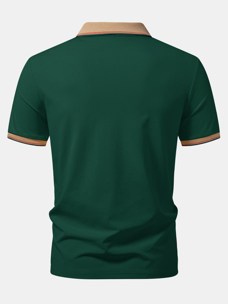 Contrast Collar Pique Polo