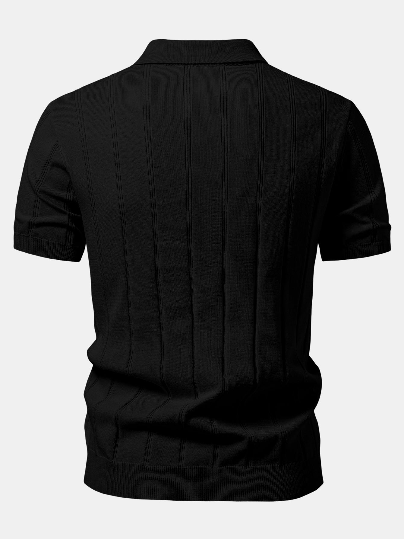 Linen Ribbed Knit Polo