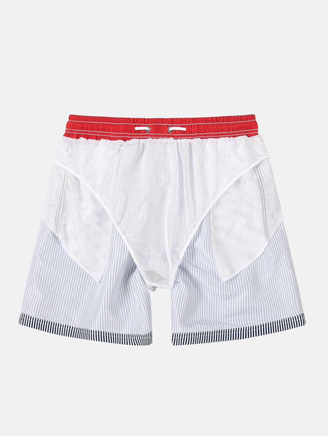 Vertical Striped Drawstring Swim Shorts