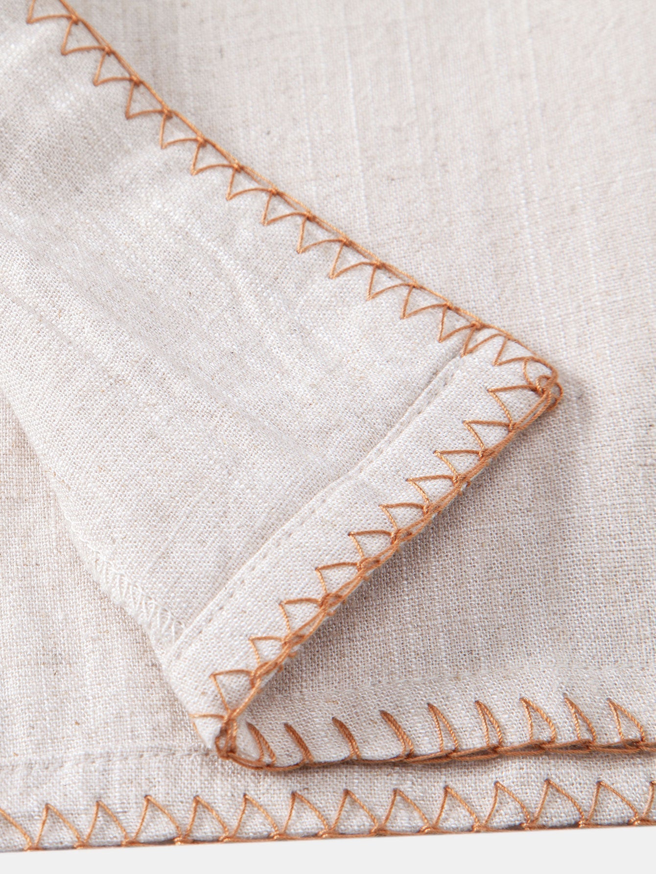 Contrast Stitching Linen Rayon Blend Cuban Shirt