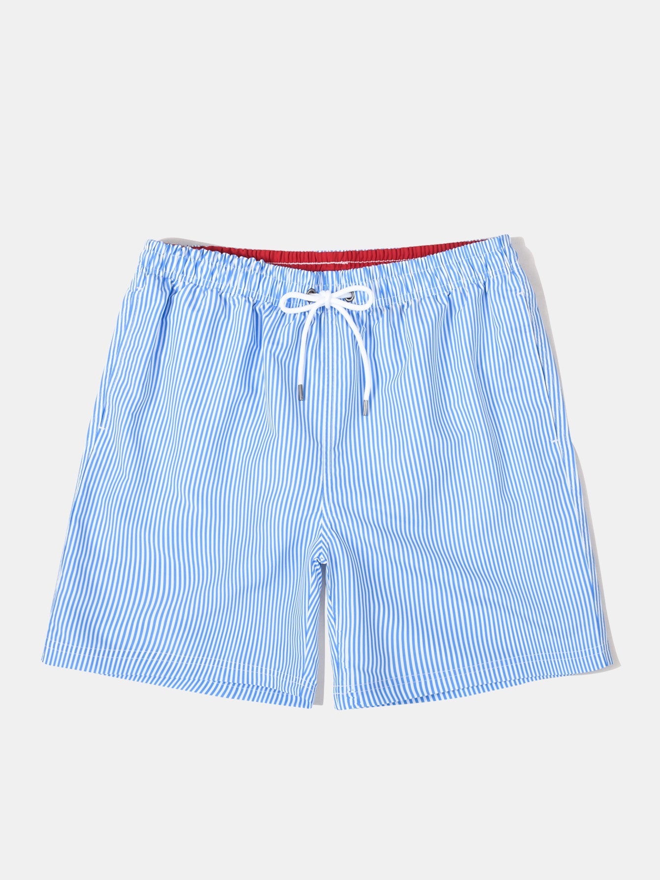 3 Pieces Vertical Striped Drawstring Swim Shorts