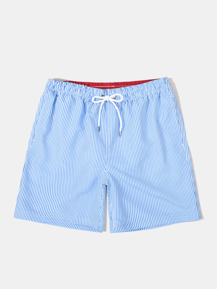 3 Pieces Vertical Striped Drawstring Swim Shorts