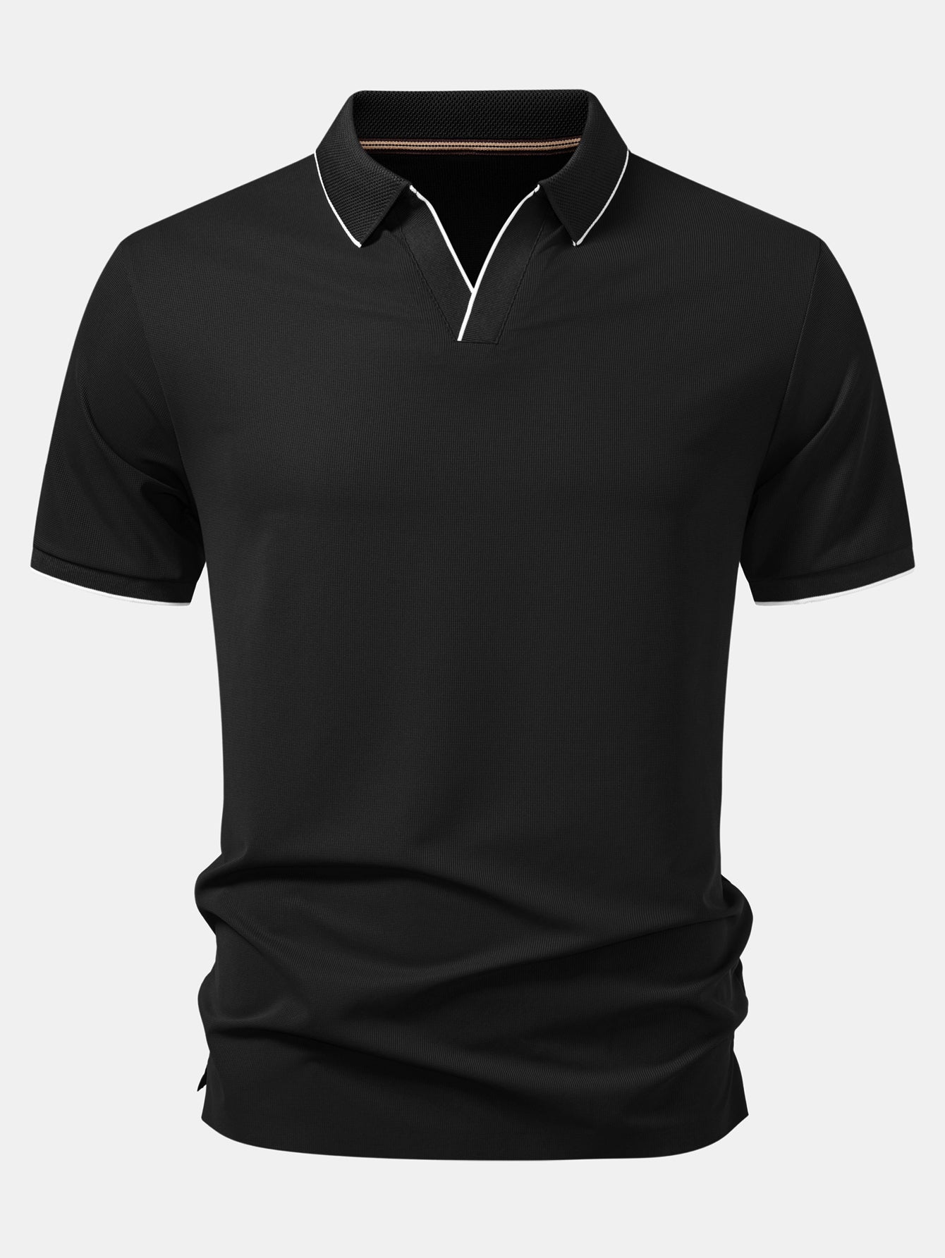 Waffle V Neck Polo