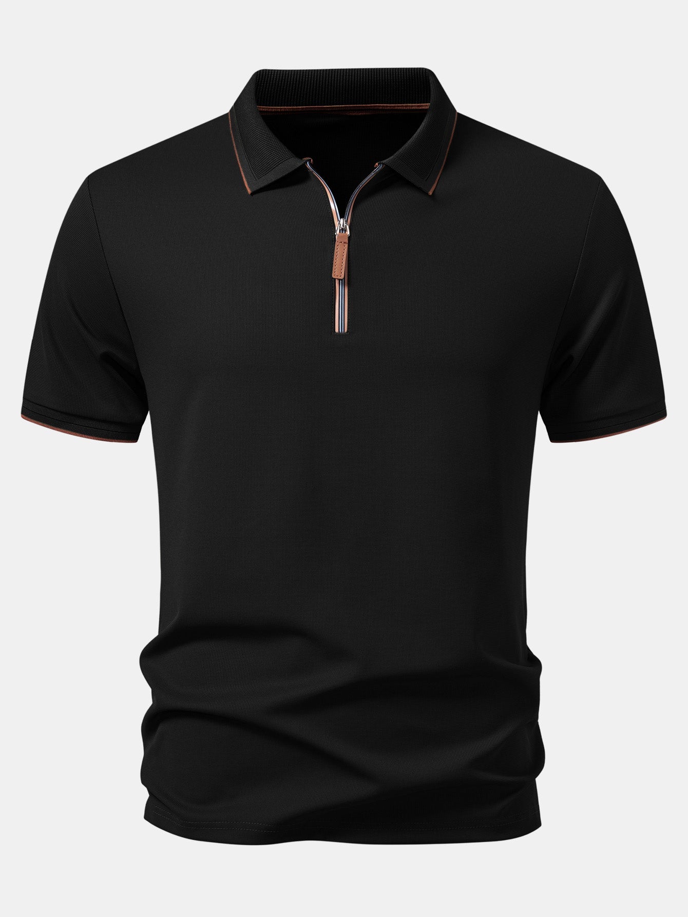 Solid Zipper Polo