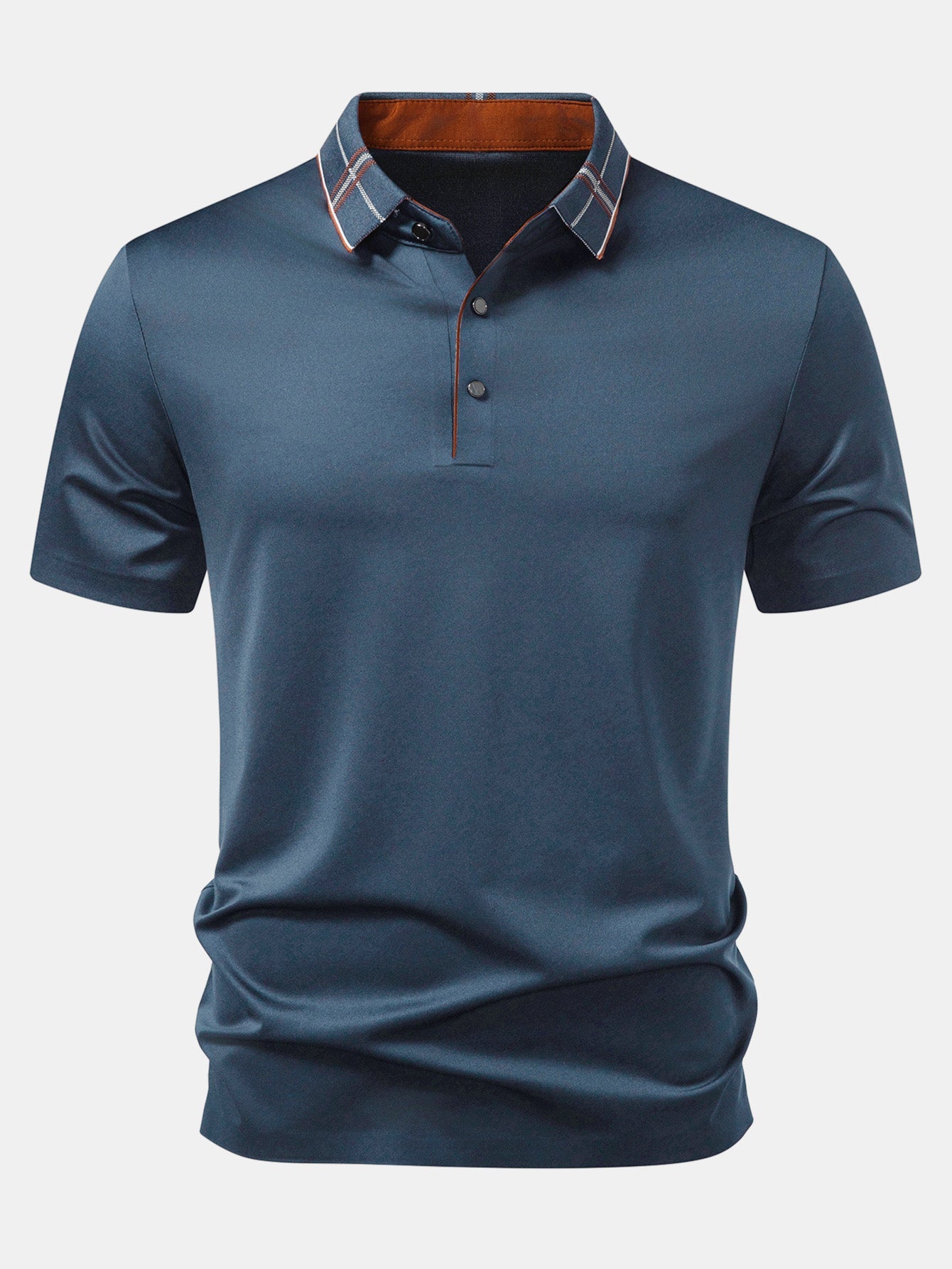Plaid Collar Polo