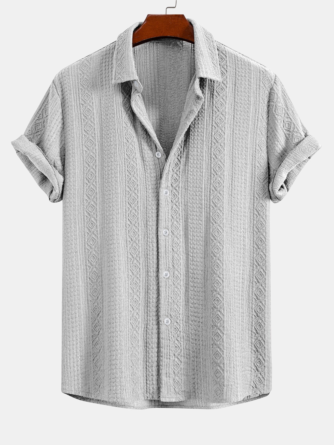 Geometry Jacquard Button Up Shirt