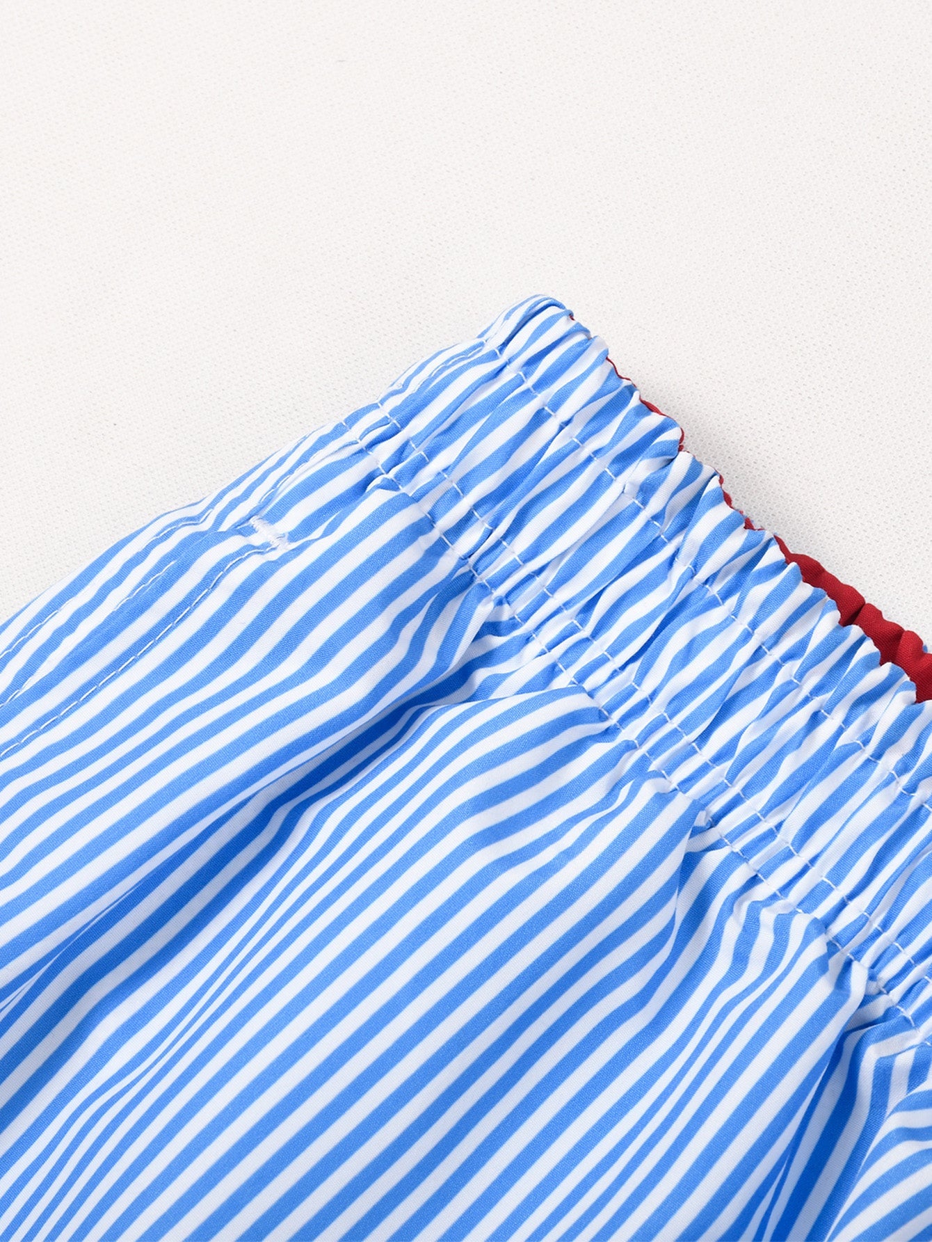 3 Pieces Vertical Striped Drawstring Swim Shorts