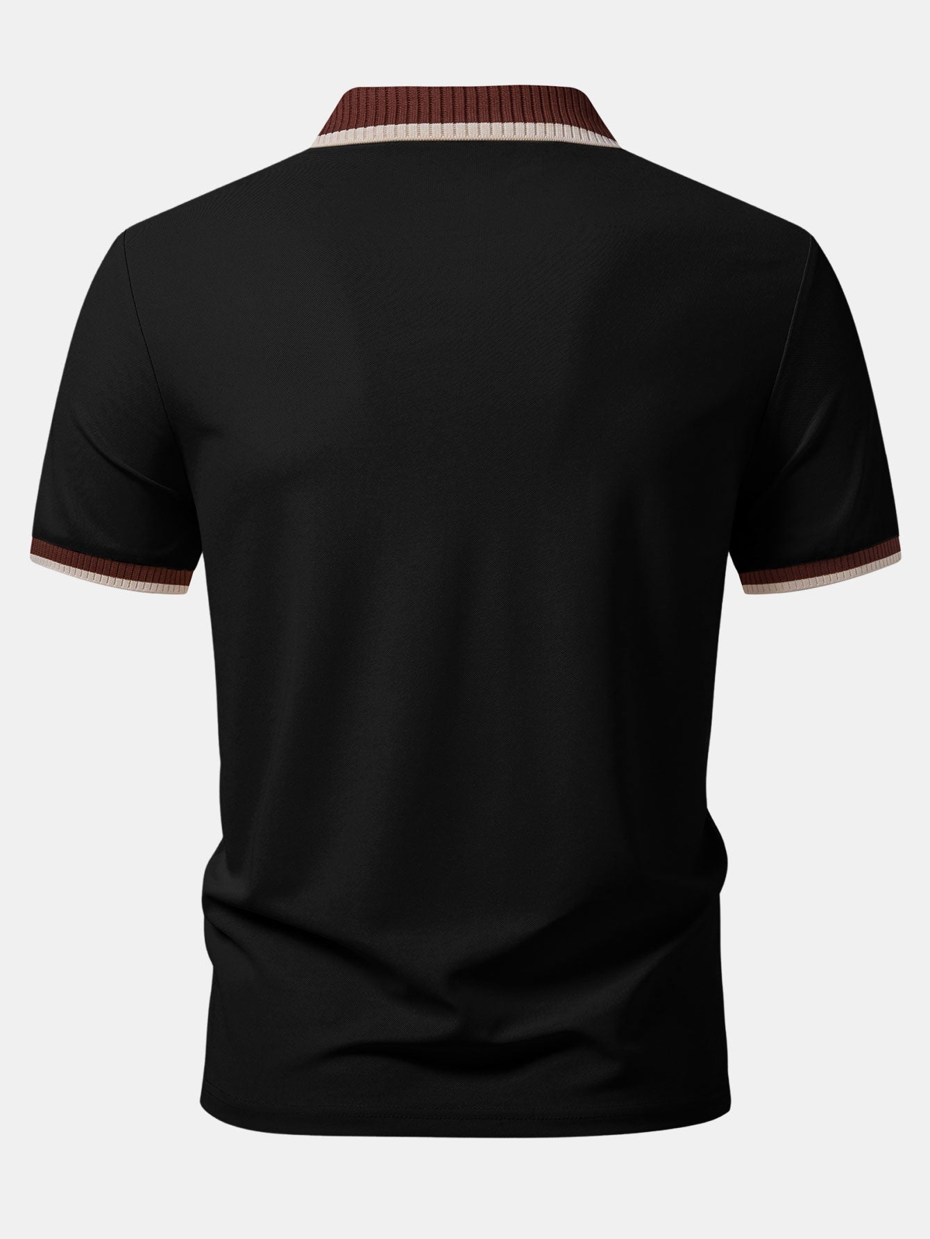 Contrast Trim Zipper Polo