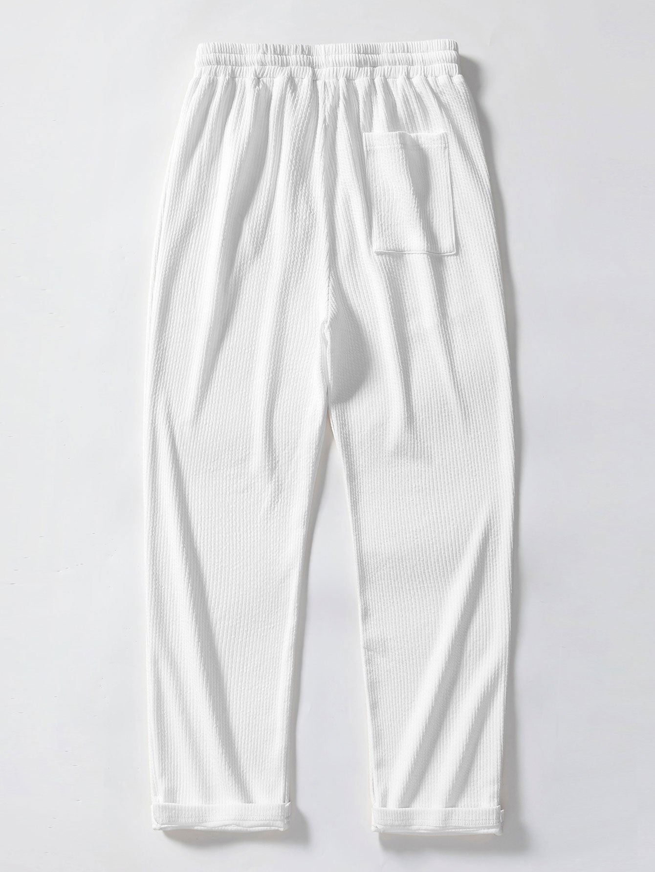 Two Tone Muscle Fit Ribbed Stand Collar Shirt & Straight Leg Ribbed Pants