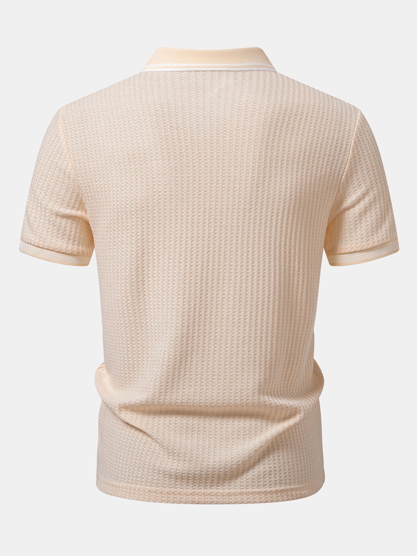 Waffle V Neck Knit Polo