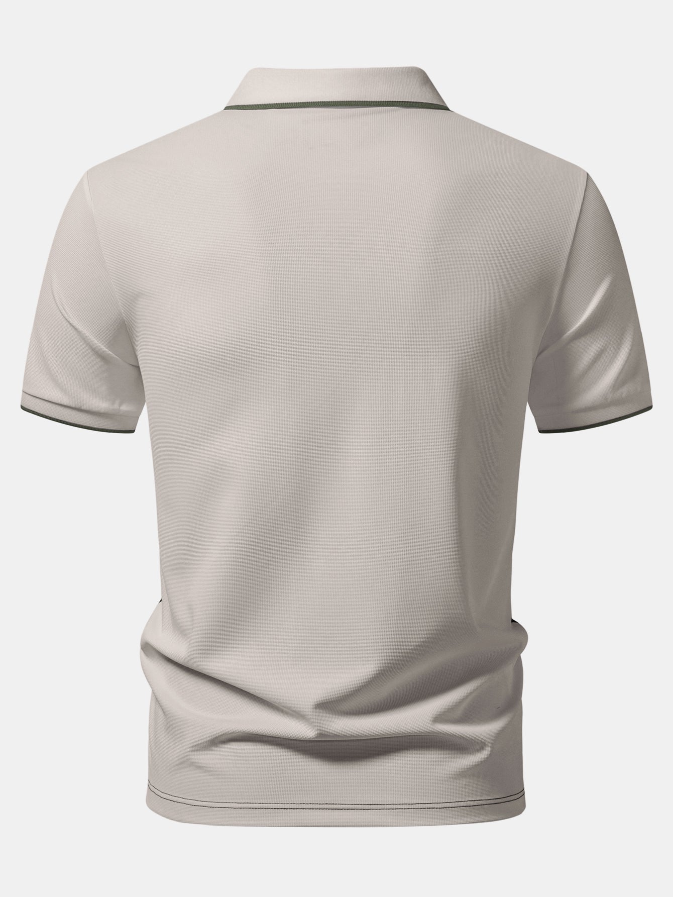 Color Block Zipper Polo