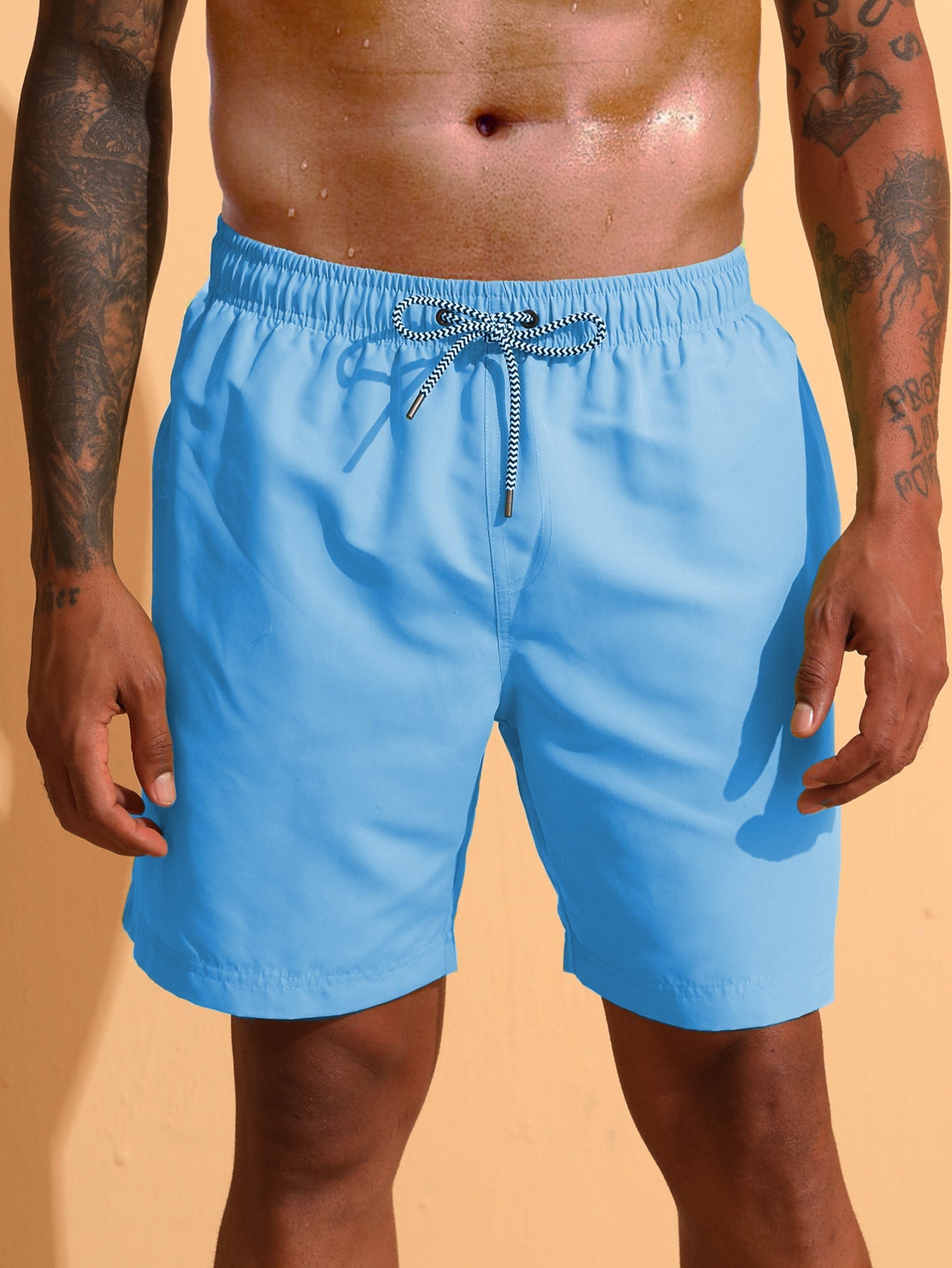 Contrast Waistband Swim Shorts