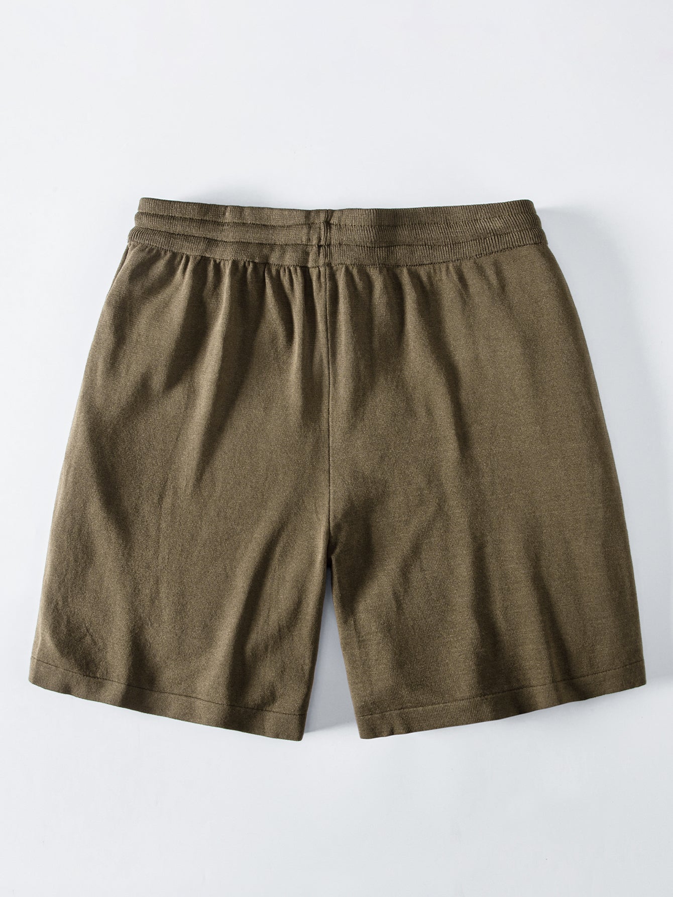 Solid Drawstring Knit Shorts