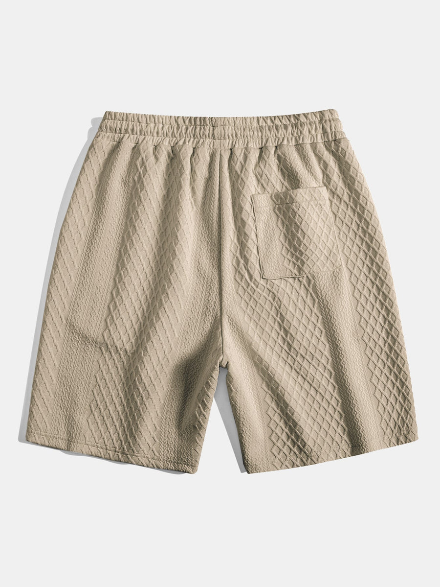 Diamond Geometric Jacquard Drawstring Shorts