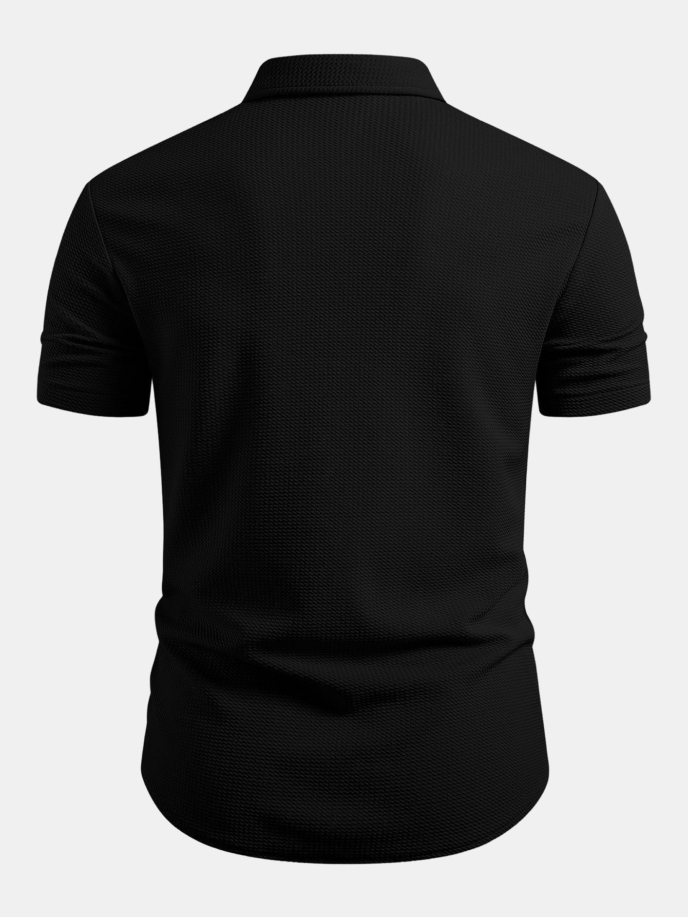 Muscle Fit Textured Button Up Shirt
