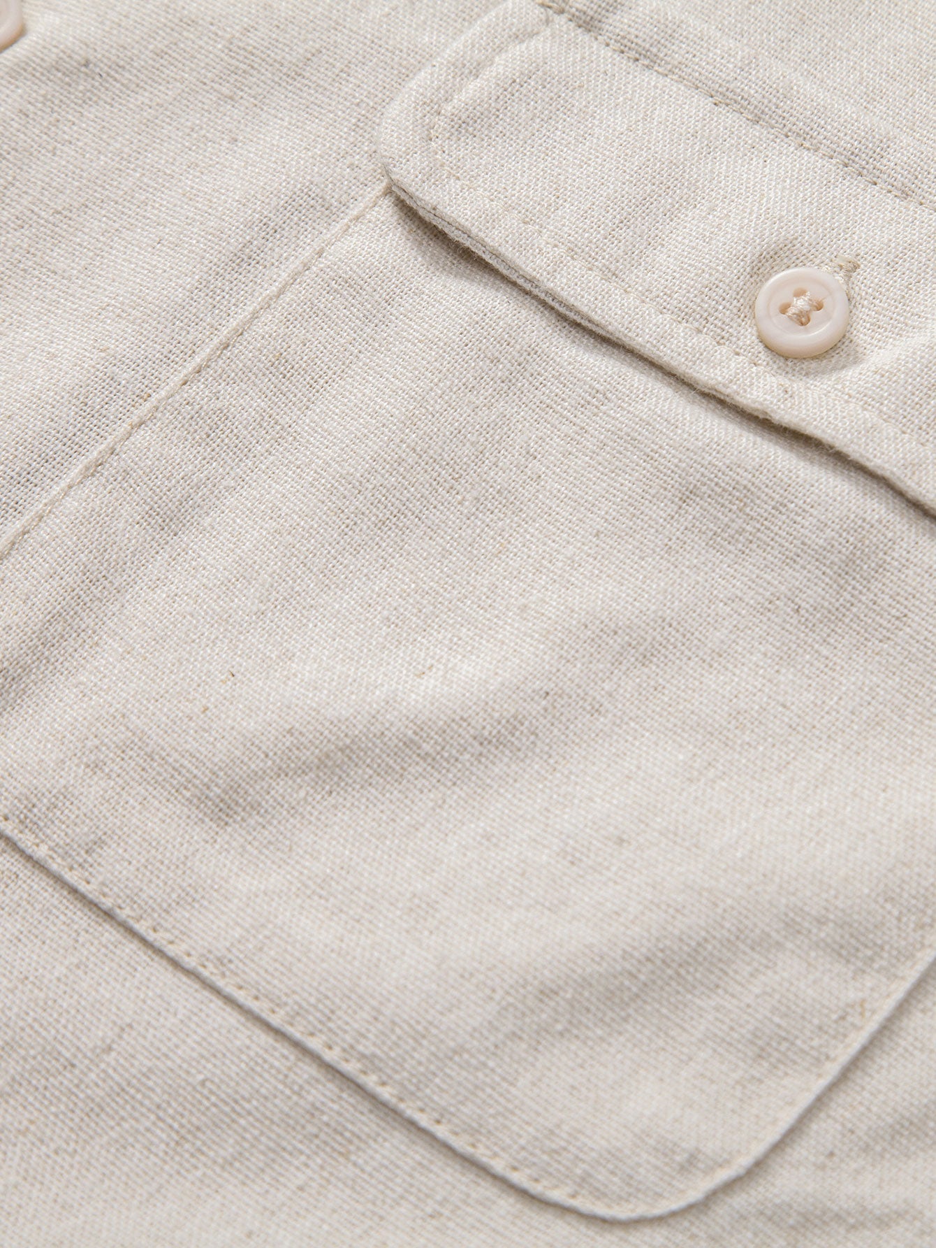 Linen Cuban Shirt With Pockets & Linen Drawstring Shorts